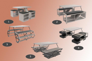 Design and development of multi-purpose tables from pallets for residential condominiums.